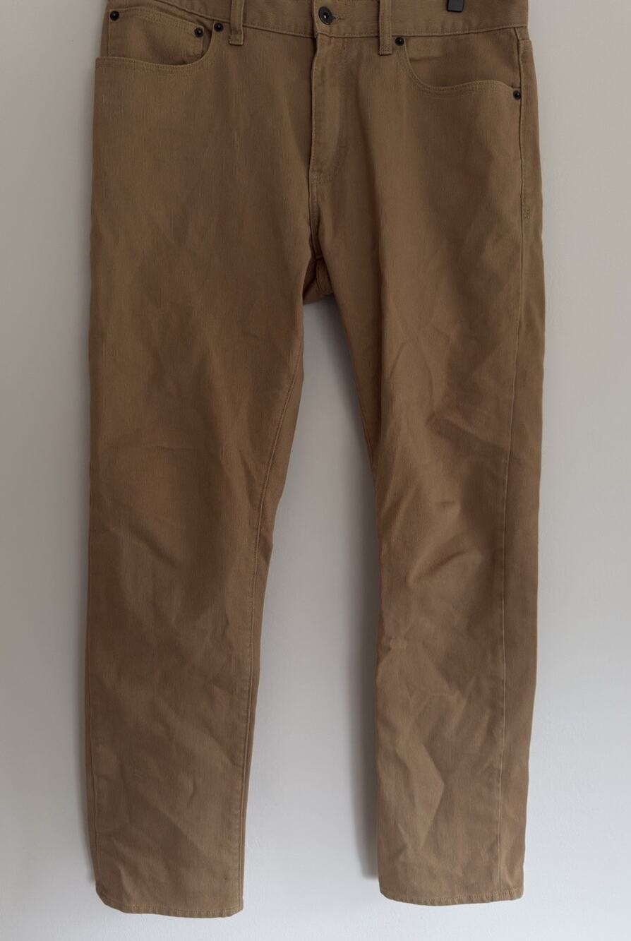 J.CREW THE DRIGGS 100% COTTON PANTS TAn Sz 33W x 31L Corduroy